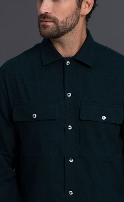 Рубашка домашняя мужская тёмно-зелёный (55391-2) фото