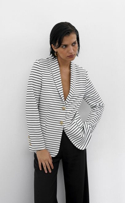 Жакет женский чёрно-белая (30544) фото