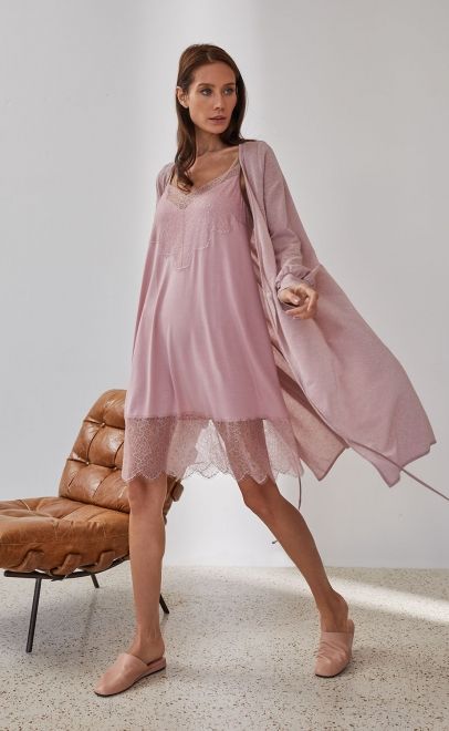 Платье домашнее розовый (51977-3) фото