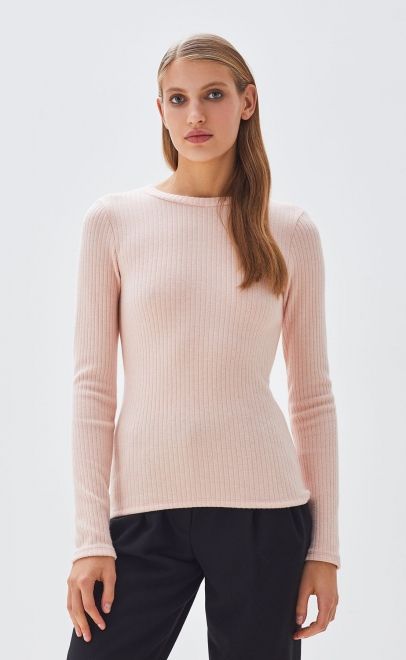 Лонгслив женский нежно-розовый (51991-3) фото