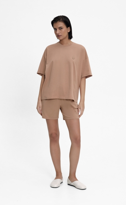 Пижама с шортами женская кремовый (55512-9) фото