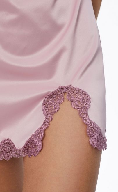 Сорочка женская с кружевом пудренный (61883-2) фото