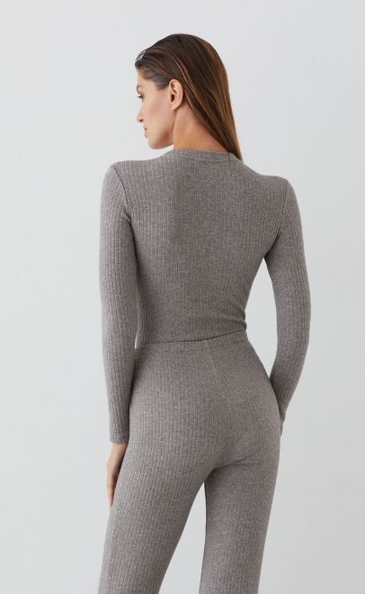 Лонгслив женский серый (51991-4) фото