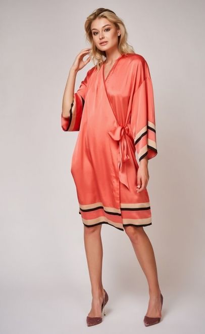 Халат-кимоно коралловый (60461) фото