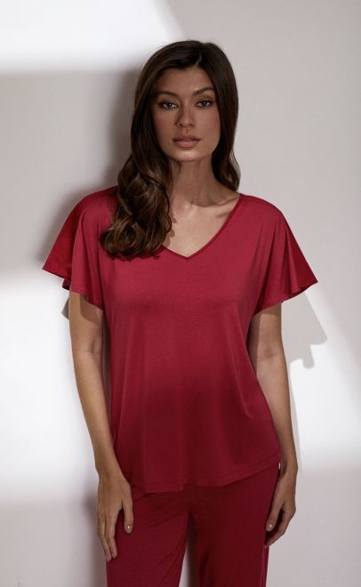 Пижама с брюками женская вишневый (62123-2) фото