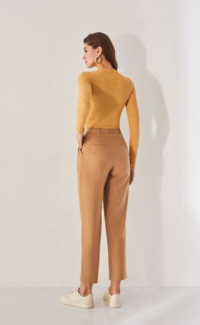 Брюки-бананы женские бежевый (13003-1) фото