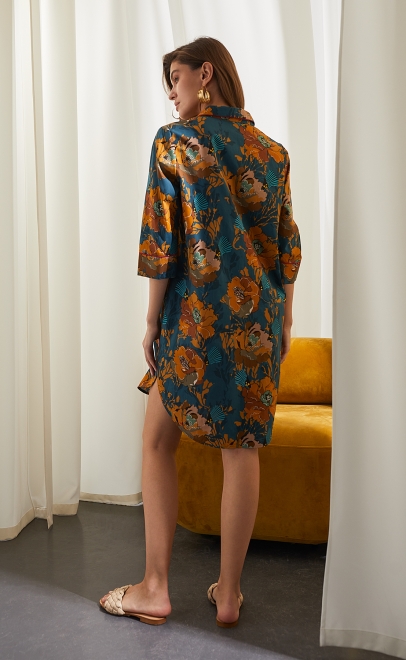 Халат-рубашка домашняя из хлопка  (55431-1) фото