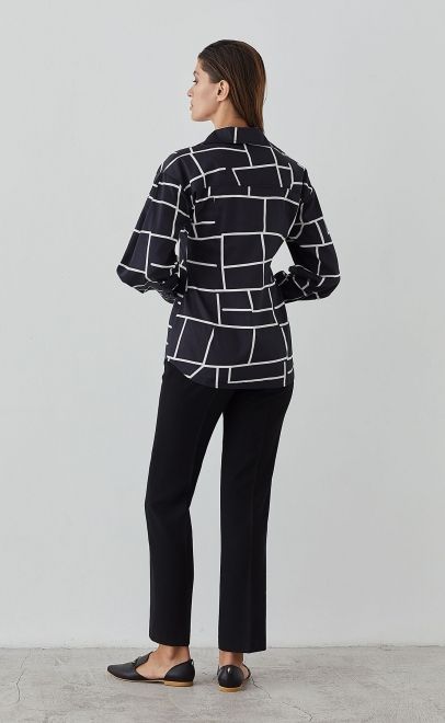 Рубашка женская чёрно-белый (55450-4) фото