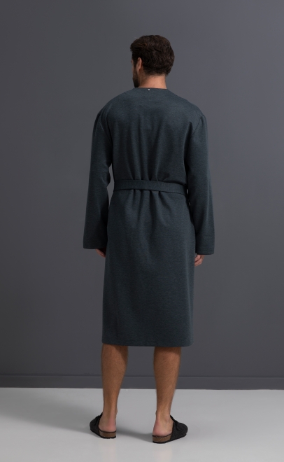 Халат домашний мужской серо-зелёный (30471-1) фото