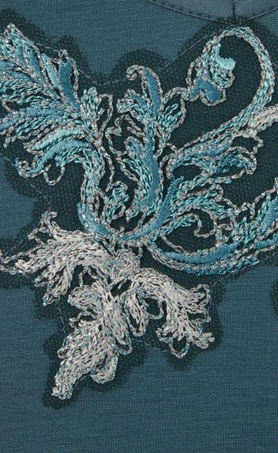 Сорочка женская с декором тёмный изумруд (51982) фото