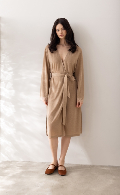 Халат домашний женский золотой (52163) фото