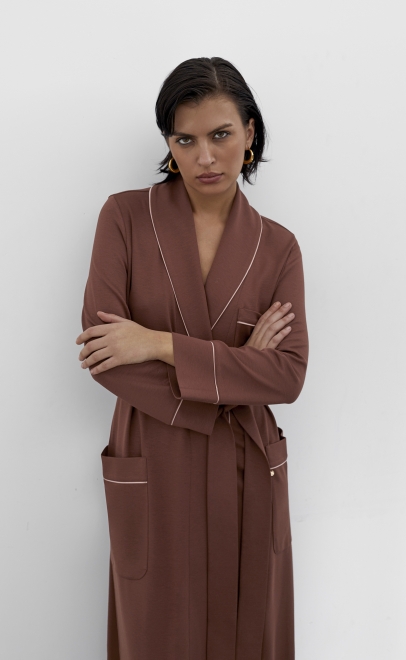 Халат домашний женский коричневый (30507-1) фото