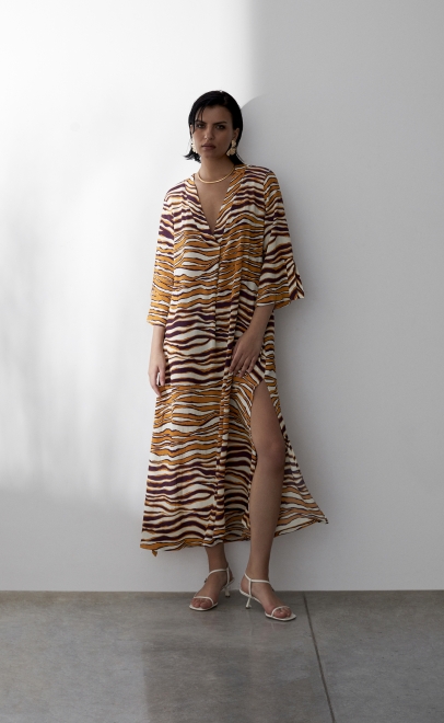 Платье женское оранжево-бордовый (61950-1) фото