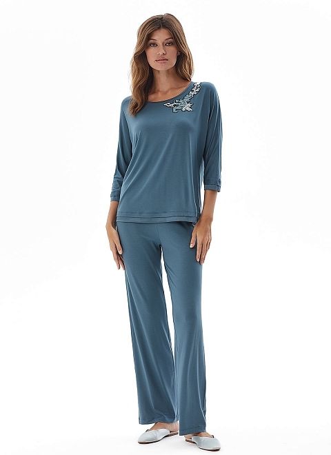 Топ пижамный с декором фото