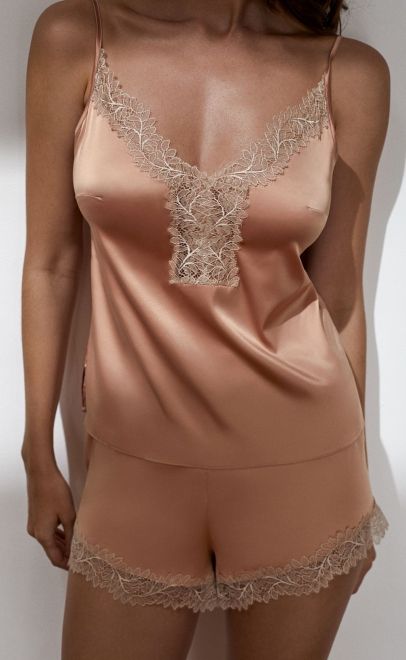 Пижама с шортами с кружевом античная роза (60605) фото