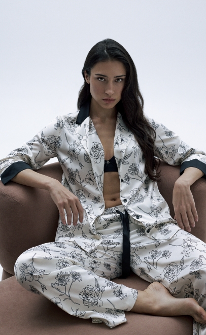 Пижама с брюками женская молочный (60613) фото