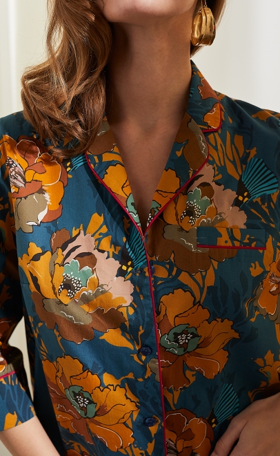 Халат-рубашка домашняя из хлопка  (55431-1) фото