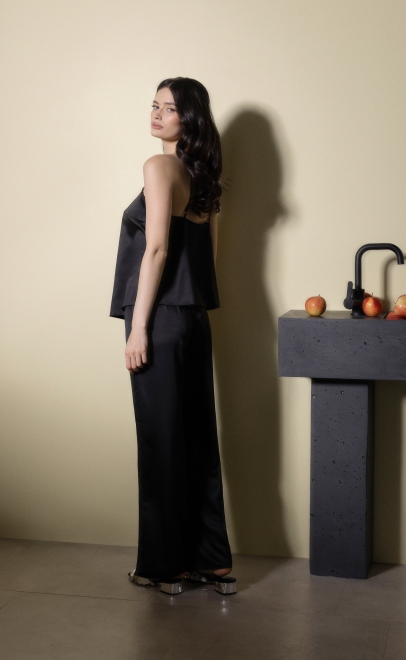 Пижама с брюками женская чёрный (60614) фото