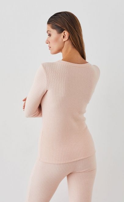 Лонгслив женский нежно-розовый (51991-3) фото