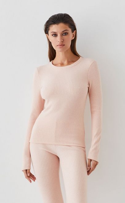Лонгслив женский нежно-розовый (51991-3) фото