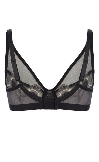 Бюстгальтер с кружевной чашкой чёрно-золотой (L35-211-2) фото