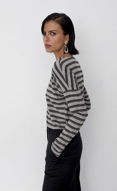 Лонгслив женский светло-серый (56498-2) фото