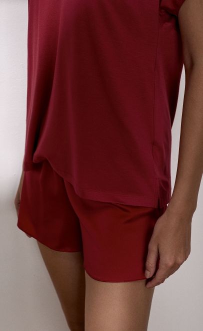 Пижама с шортами женская вишневый (62122-2) фото