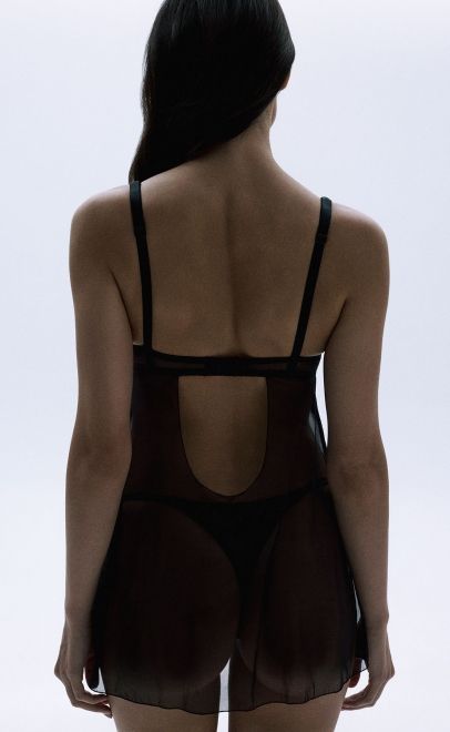 Комбинация с трусиками чёрный (K00-174) фото