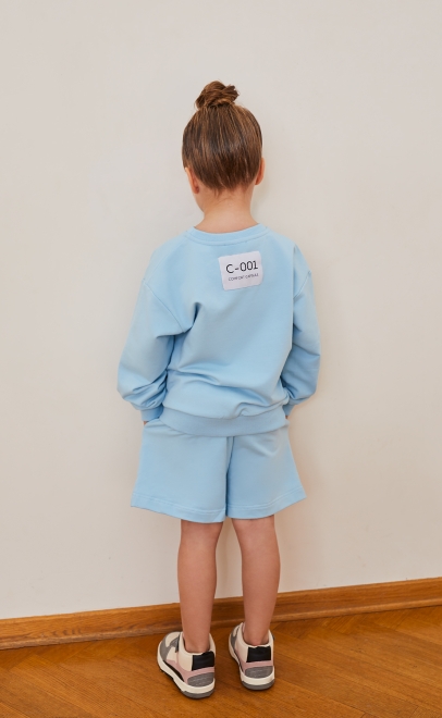 Шорты для девочки голубой (30449-2) фото