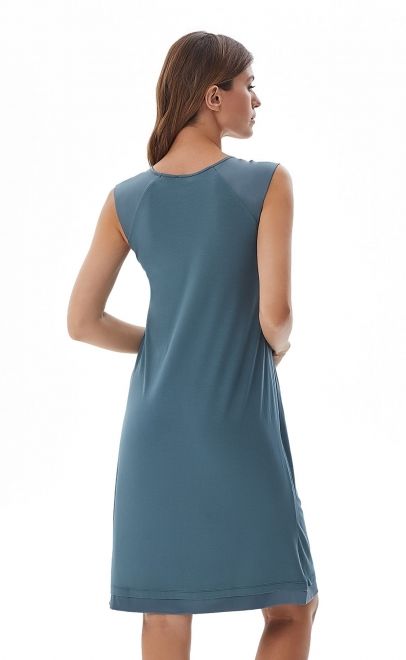 Сорочка женская с декором тёмный изумруд (51983) фото