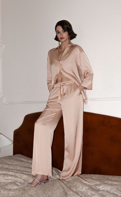 Костюм с брюками женский песочный (62114-2) фото