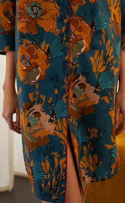 Халат-рубашка домашняя из хлопка  (55431-1) фото