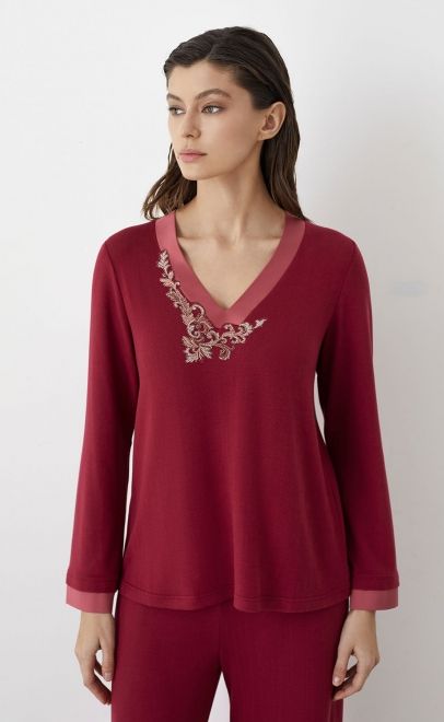 Костюм домашний женский бордовый (30489-1) фото