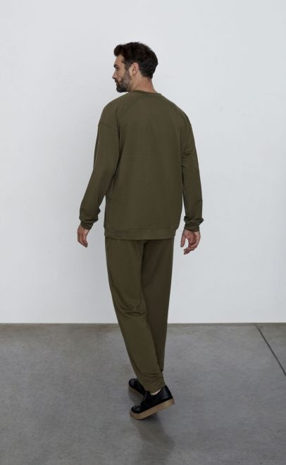 Брюки мужские  оливково-зелёный (30584-1) фото