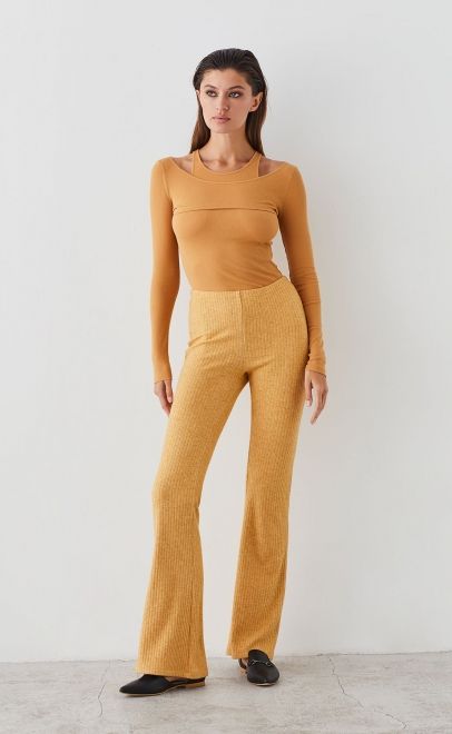 Топ женский&nbsp;&nbsp;из хлопка бледно-золотой (61877-2) фото