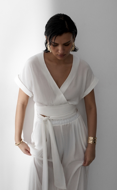 Брюки женские белый (61952-3) фото