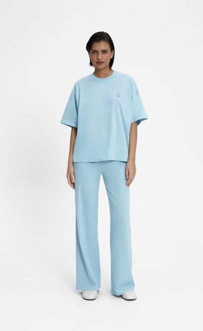 Пижама с брюками женская голубой (55515-5) фото