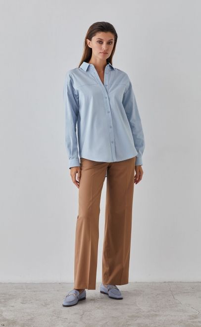 Брюки прямые женские бежевый (13006) фото