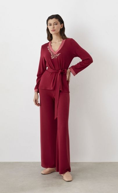 Костюм домашний женский бордовый (30489-1) фото