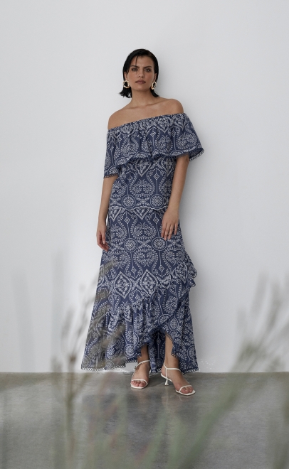 Топ женский тёмно-синий/белый (55474-3) фото