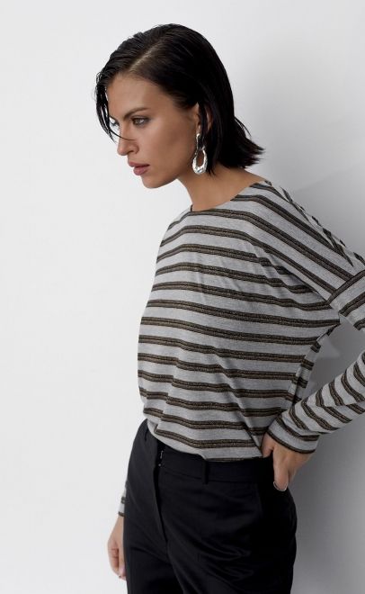 Лонгслив женский светло-серый (56498-2) фото