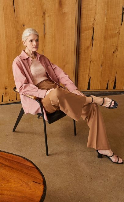 Брюки прямые женские бежевый (13006) фото