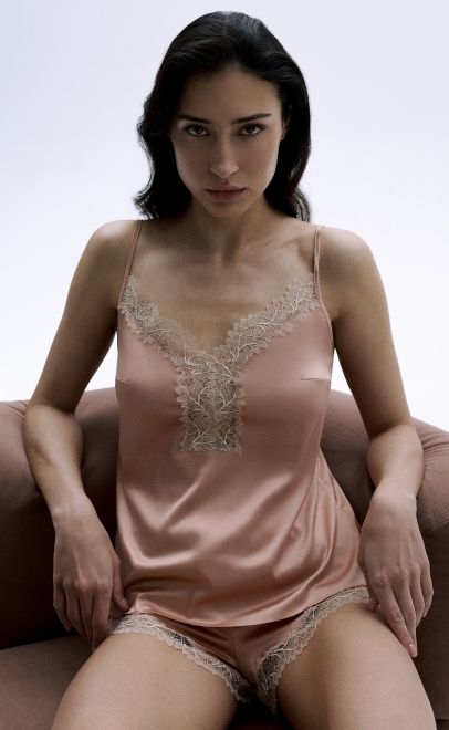 Пижама с шортами с кружевом античная роза (60605) фото