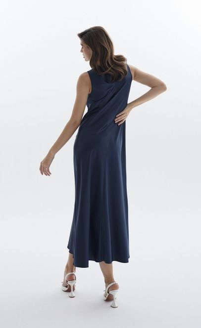 Сорочка женская с кружевом полуночный синий (60556-1) фото