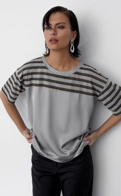 Топ женский светло-серый (56497-2) фото