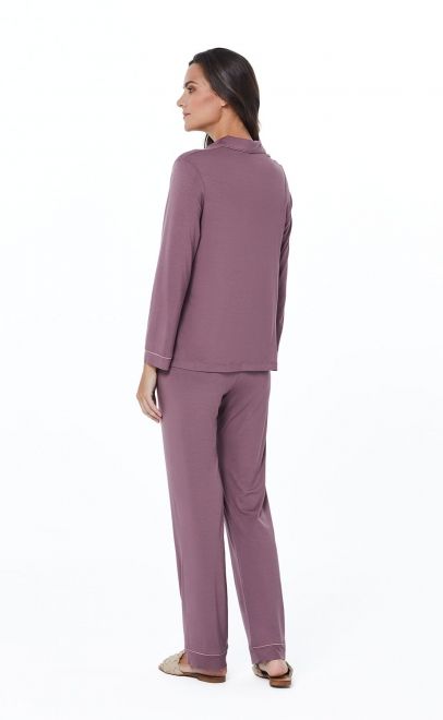 Пижама с брюками кофейно-розовый (52093) фото