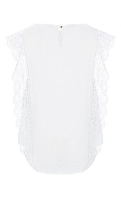 Блуза летняя женская с кружевом белый (61710-3) фото