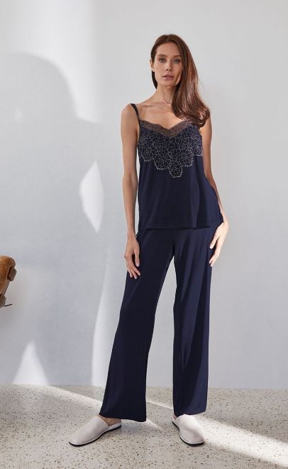 Брюки пижамные тёмно-синий (51961-2) фото