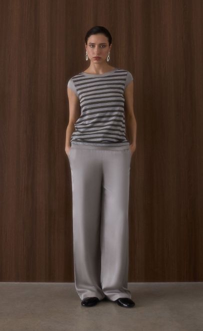 Костюм с брюками женский светло-серый (62114-1) фото