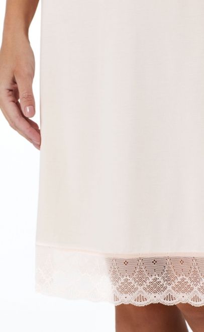 Сорочка из вискозы с кружевом бледно-персиковый (52094) фото
